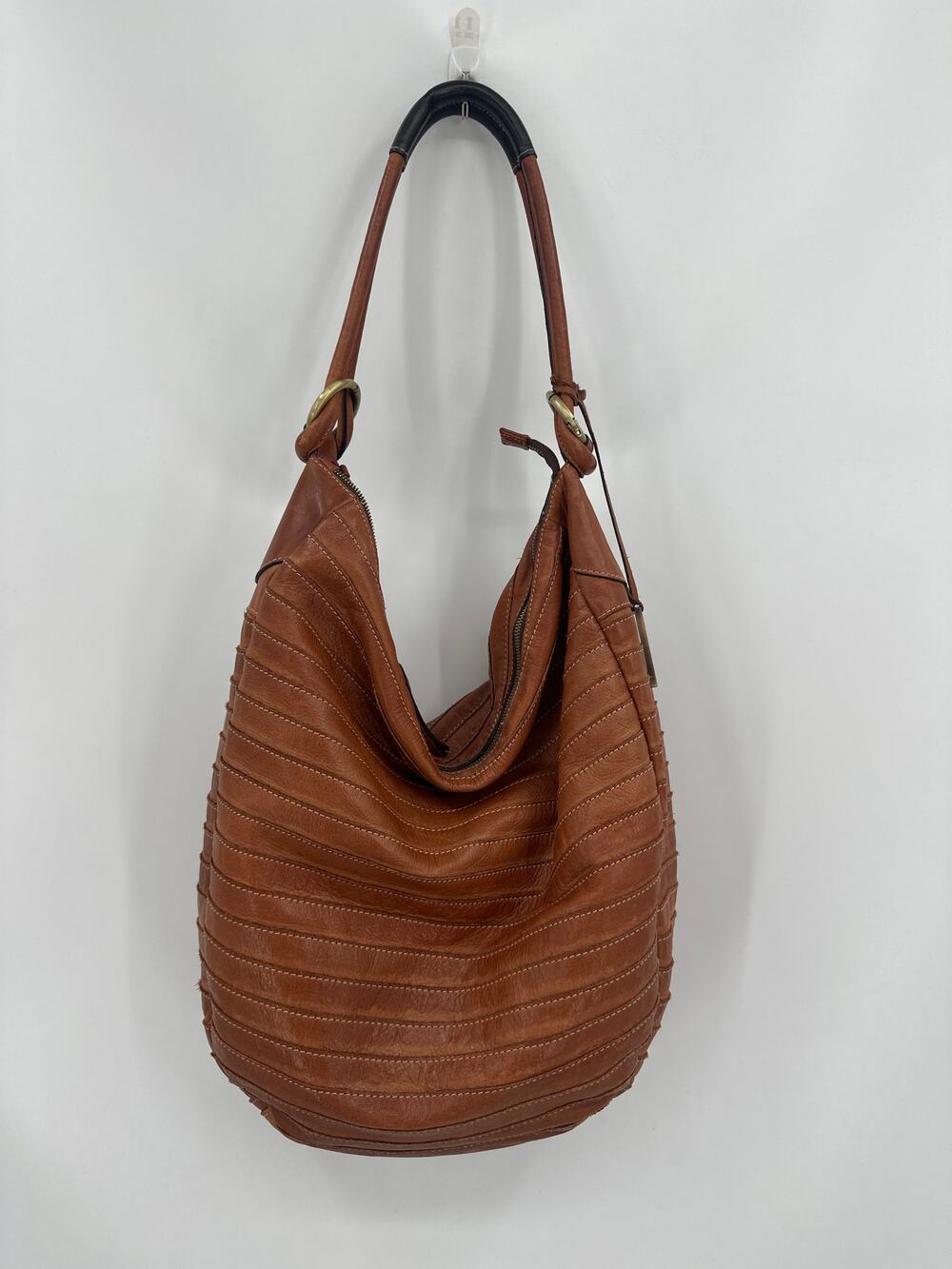 IL Duca Brown Leather Hobo Shoulder Bag Made in Italy